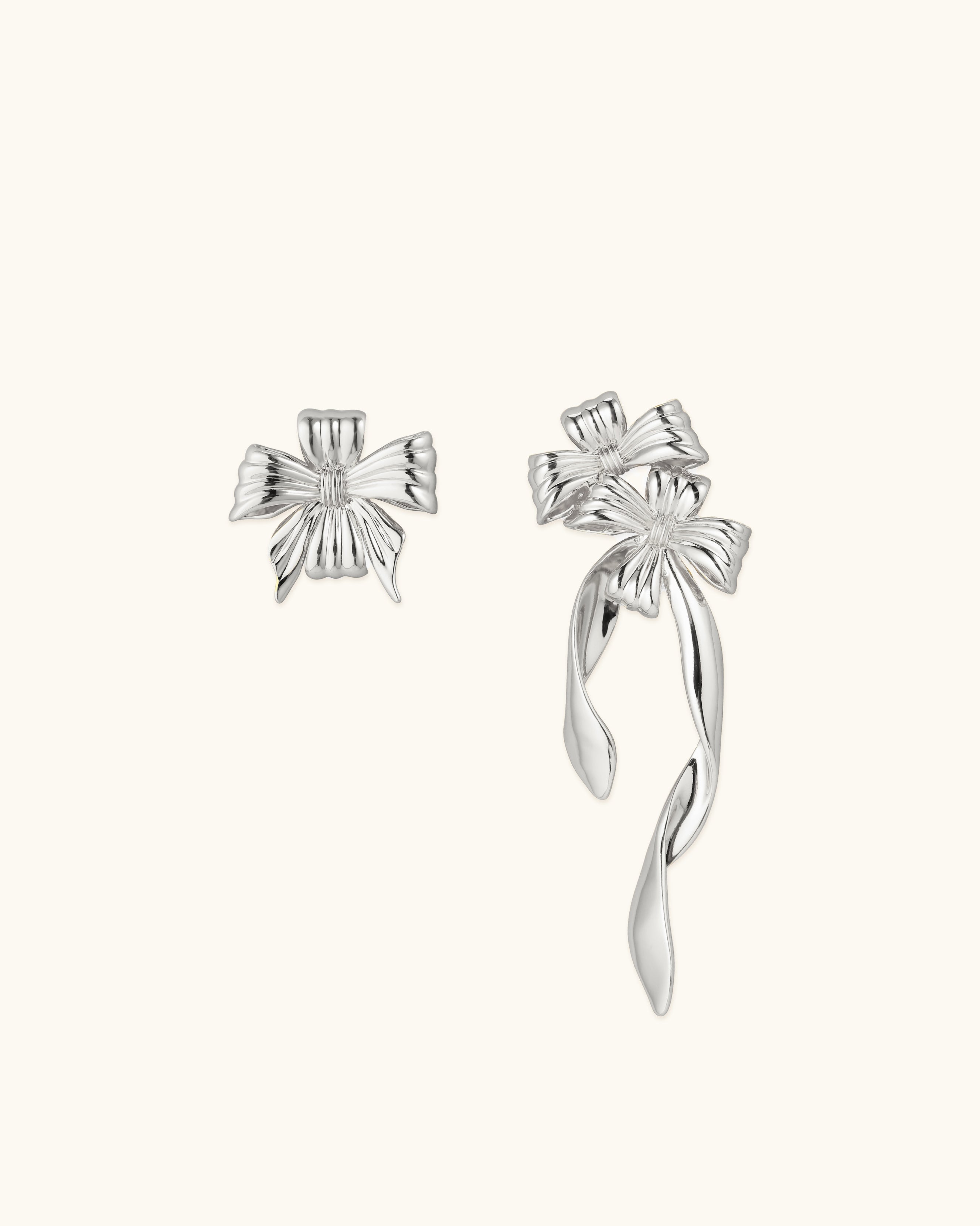 Asymmetric Bow Earrings